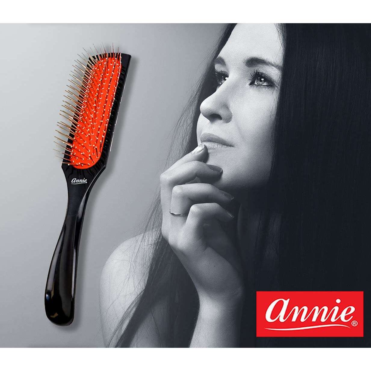 Annie Wire Cushion Wig Brush, Black