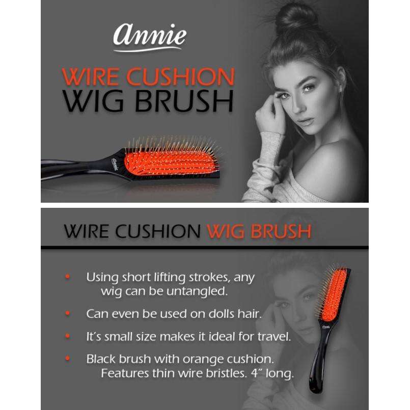 Annie Wire Cushion Wig Brush, Black